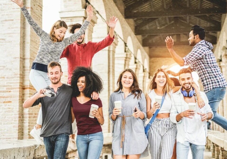 A group of people standing next to each other.